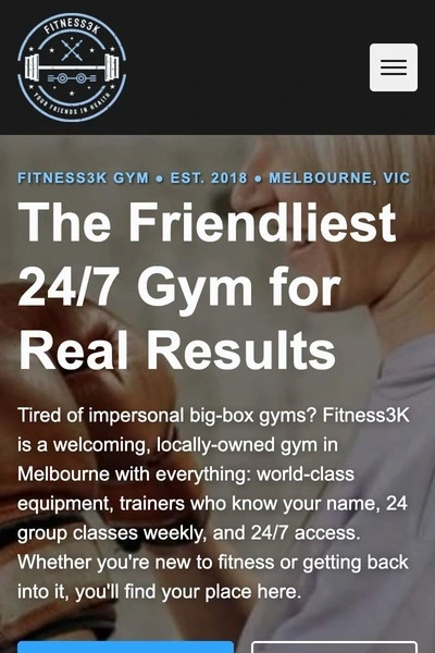 Fitness3K gym website design Melbourne